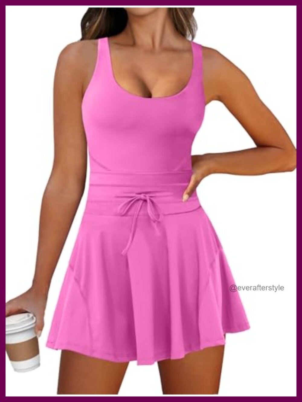 Women's Athletic Tennis Sleeveless Romper Dress Built in Shorts